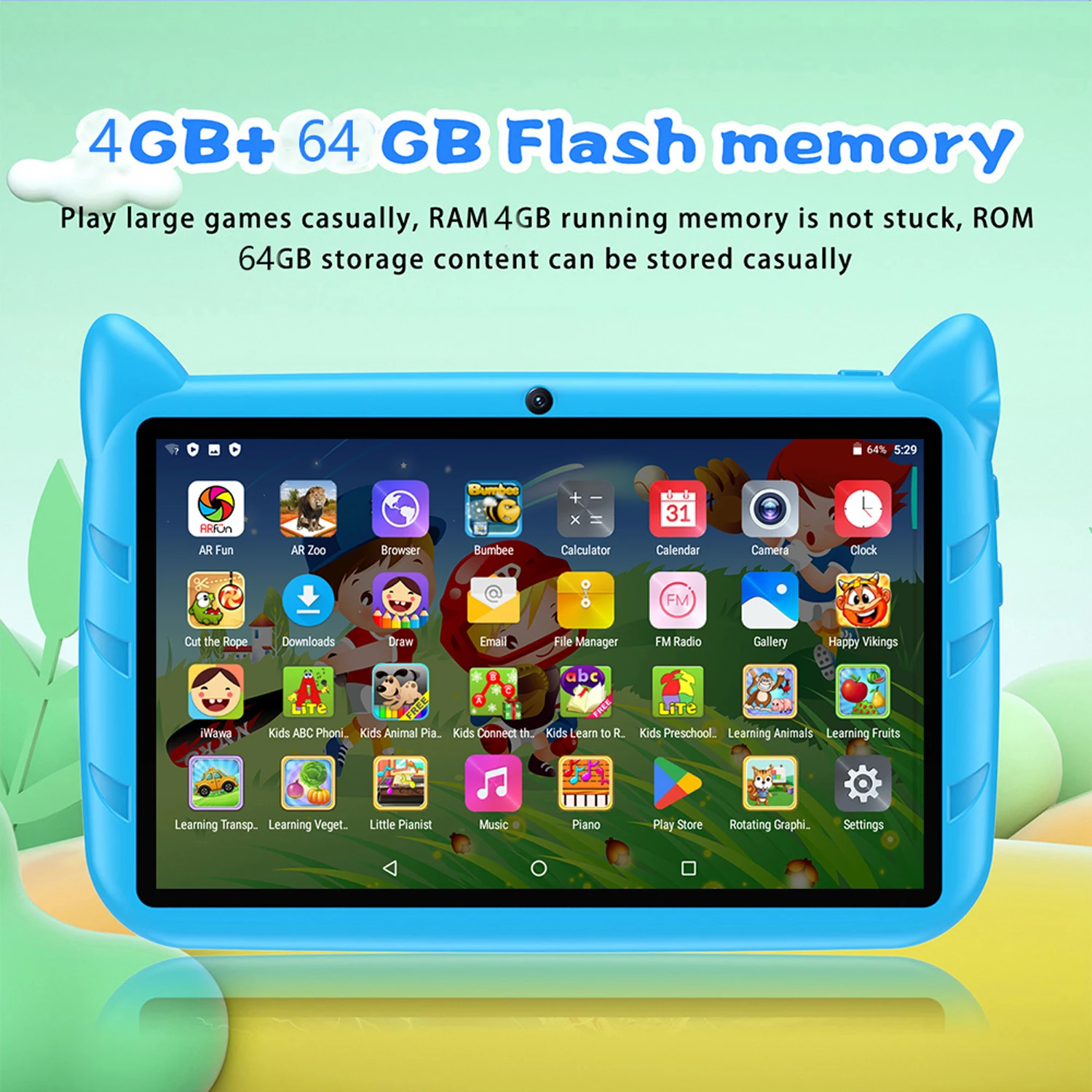 Novo 7 Polegada versão global 5g wifi crianças comprimidos quad core android aprendizagem educação tablet pc 4gb ram 64gb rom presentes das crianças