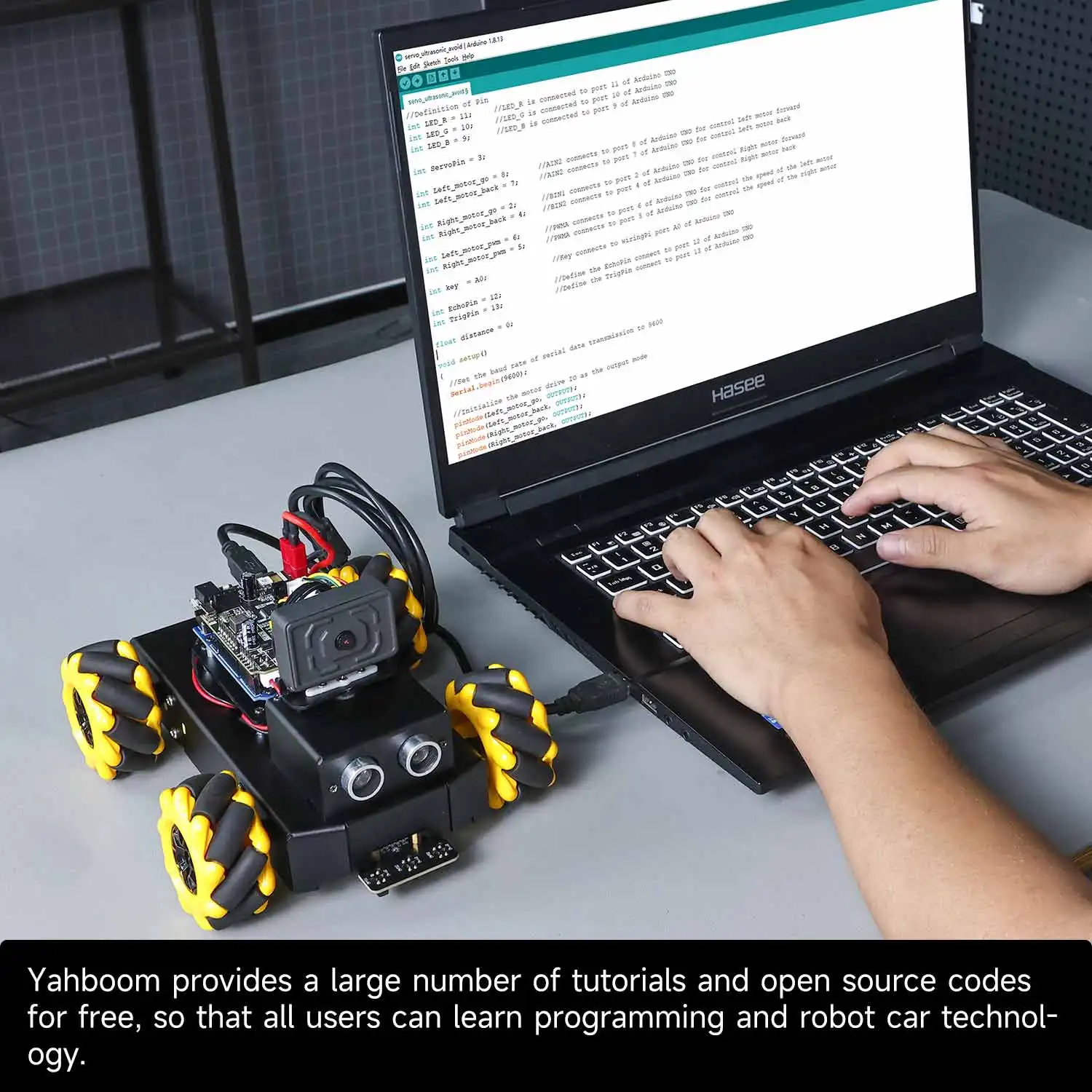 Yahboom UNO R3 Smart Robot Car Kit Roboduino V2 With ESP32 WiFi Camera Metal Body Educational Toy Robotic Kit DIY For Arduino