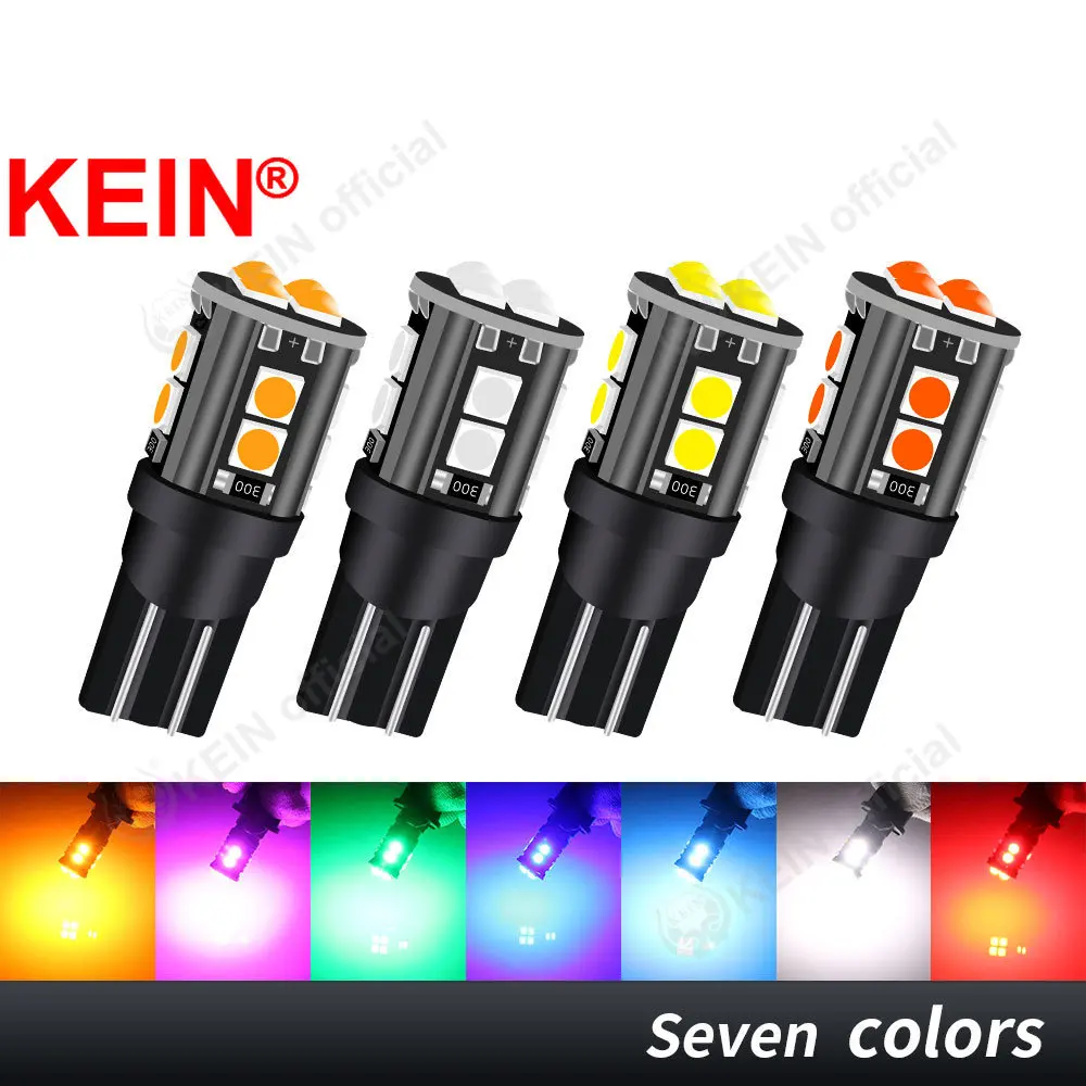 KEIN bohlam lampu sinyal mobil, bohlam Led WY5W W5W 194 3030 Amber Interior plat nomor kubah parkir membaca indikator lampu sinyal otomatis 2 buah