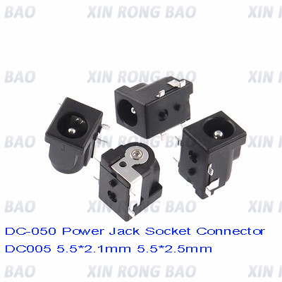 10pcs smd DC-005 DC-050 DC-Steckdosen stecker dc005 5.5*2,1mm 5.5*2,5mm 2,1/2,5 Buchse rund um die Nadel schwarz
