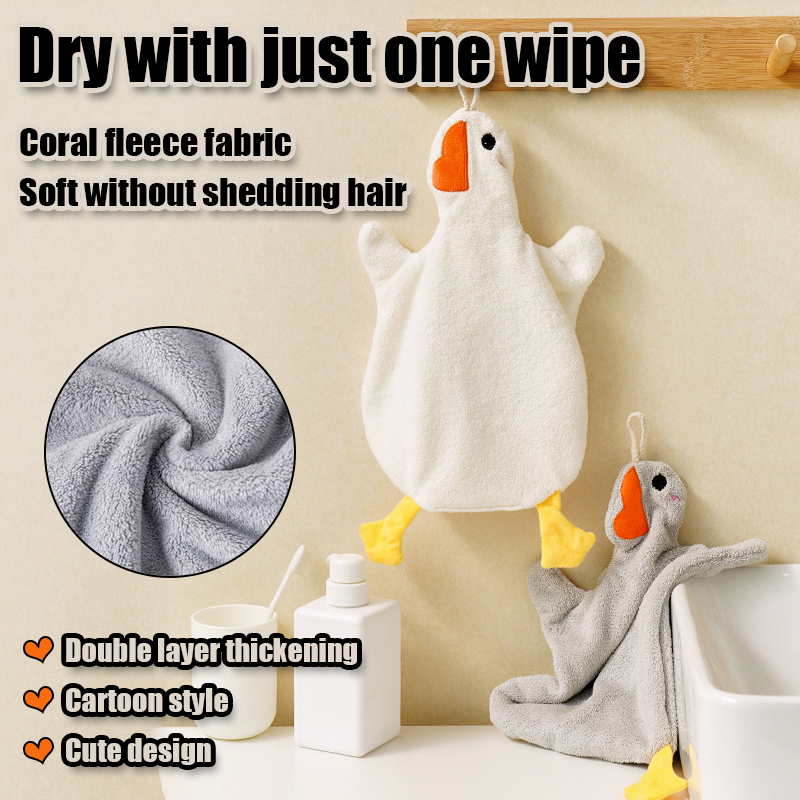 1PC Cartoon Gans Handdoek Keuken Badkamer en Toilet Handdoek Hangend Type met Super Wateropname Sneldrogend