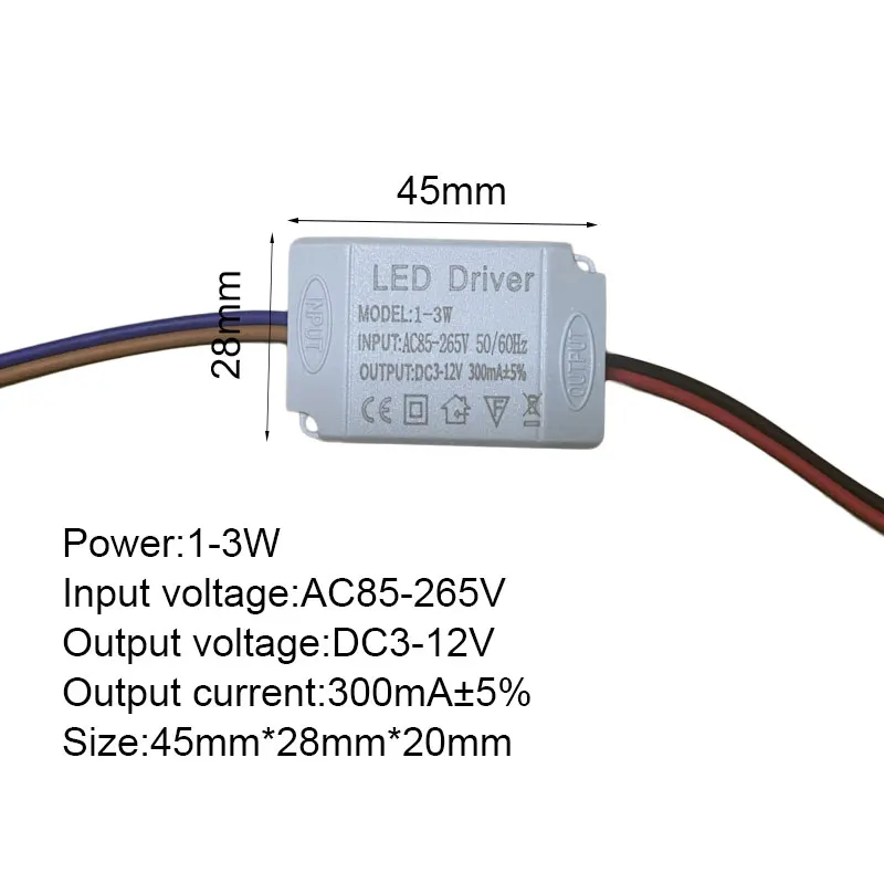 LED Driver 300mA 1-3W 4-7W 8-12W 13-18W 19-24W 24-36W LED Constant Current Driver Power Unit Supply AC85-265V LED Transformer