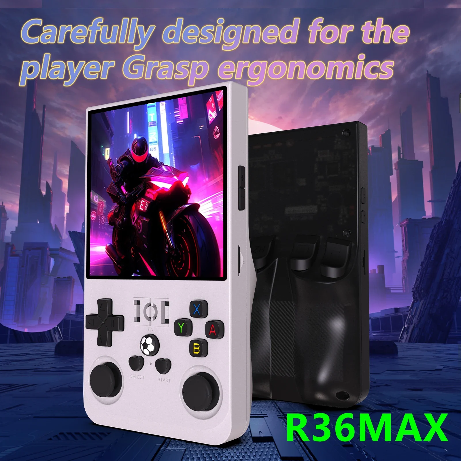 Código aberto r36max 4 Polegada tela ips retro handheld console de videogame sistema linux portátil bolso jogador jogo rk3326 chip