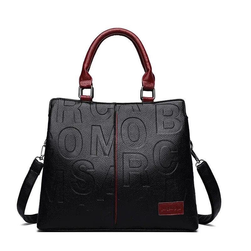 Bolsa de ombro casual de couro PU para mulheres, bolsa de viagem de grande capacidade de designer de luxo