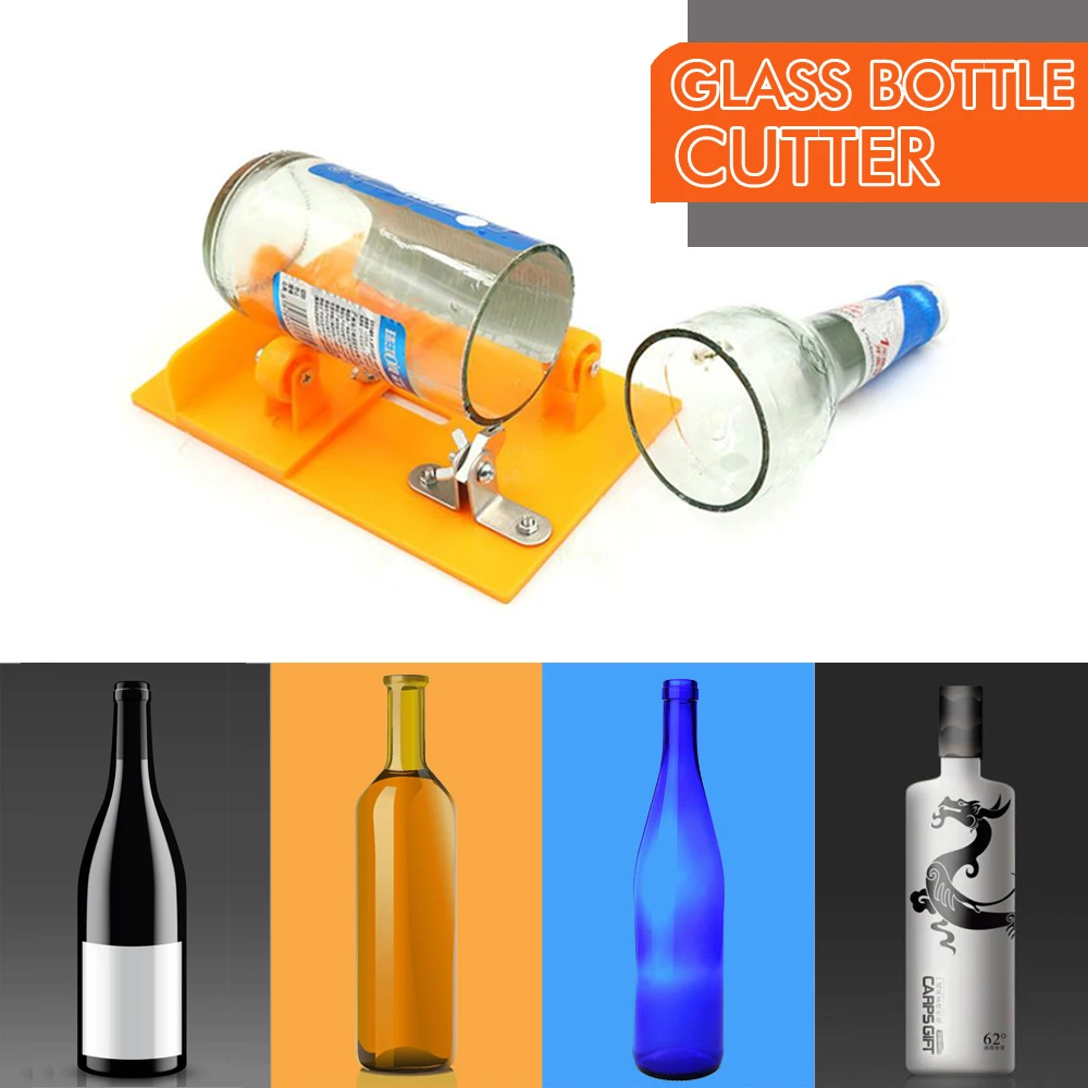 Cortador de botellas de vidrio DIY, tablero ABS grueso de alta resistencia, cabezal de corte afilado de carburo, herramienta de corte de botellas de vino DIY