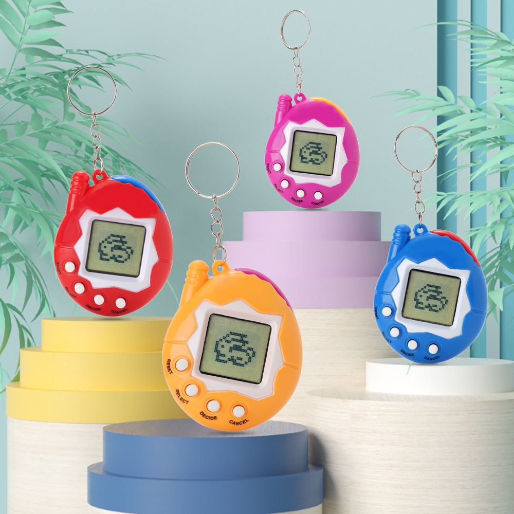 2 Packs Cor Aleatória Crianças Kid Virtual Pet Handheld Training Game Electronic Mini Pet Machine