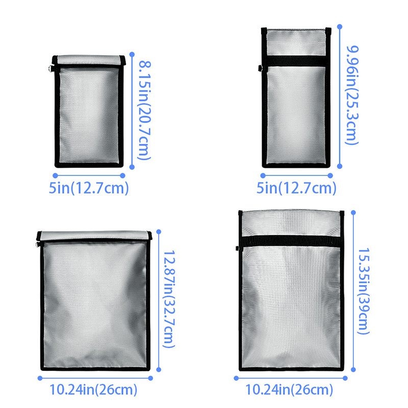 Fireproof Waterproof Faraday Bag Anti-Hacking Signal Blocker Storage Pouch Notebook Computer Faraday Bags For Phones & Key Fobs