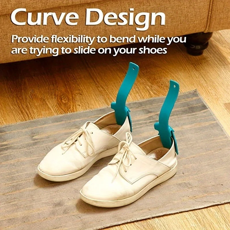 2 ชิ้นรองเท้า Aid Lazy Shoes Helper, ฮอร์นรองเท้ารองเท้า, Lifting Helper แตรรองเท้าพลาสติกเหมาะกับรองเท้าทั้งหมด