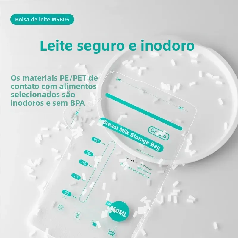 30 unidades 150/250ML Saco de armazenamento de leite materno descartável de pequena capacidade Saco de armazenamento de leite congelado sem BPA