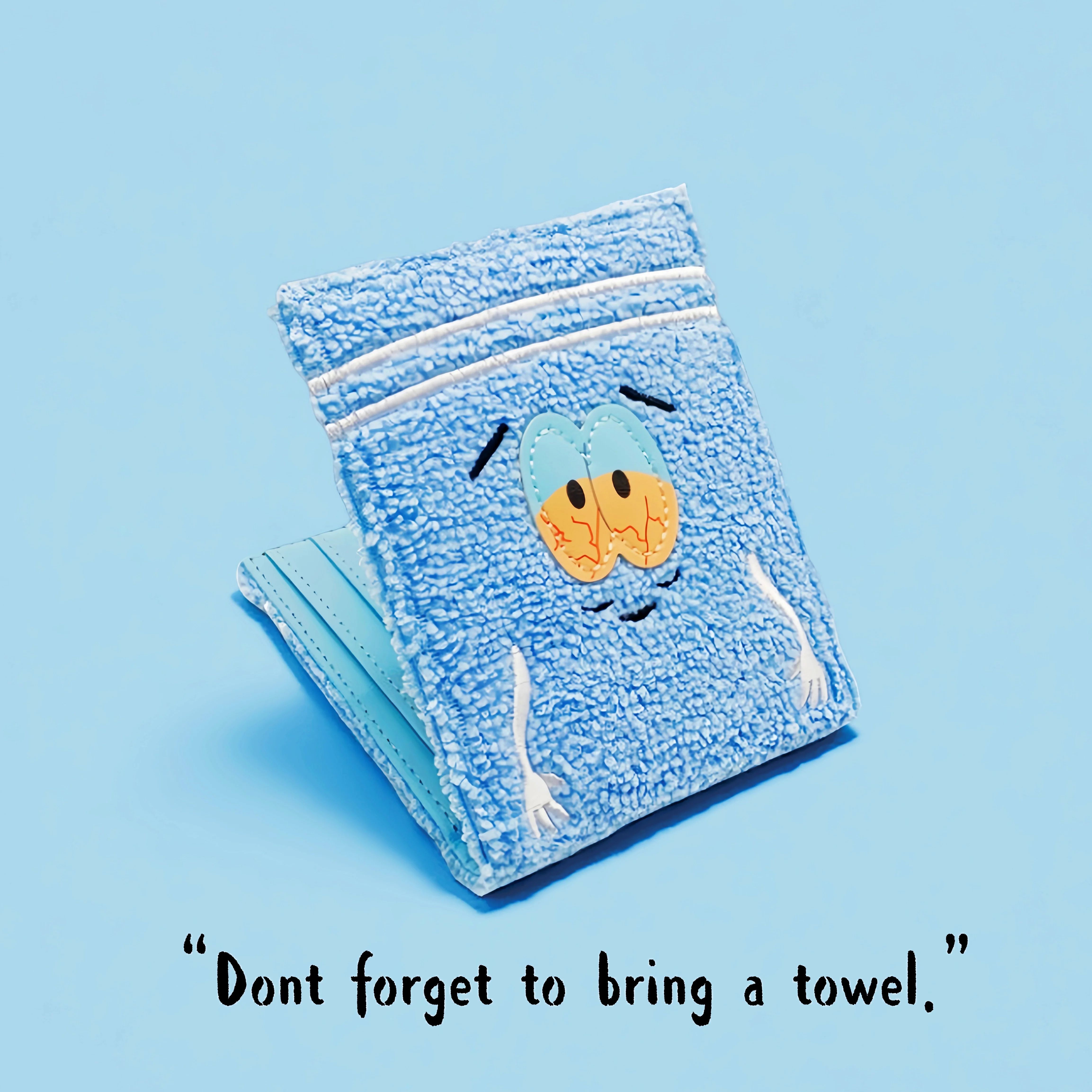 Cartera de moda de anime bordada con tela de toalla, tarjetero de identificación personalizado de diseñador