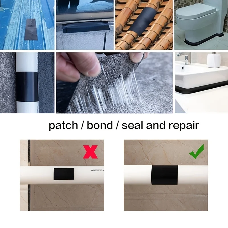 Wasserdichtes selbstverschmelzendes Silikonband zur Reparatur von Rohrlecks – hochelastisches, selbstklebendes, weißes wasserdichtes Klebeband für Lecks Flex
