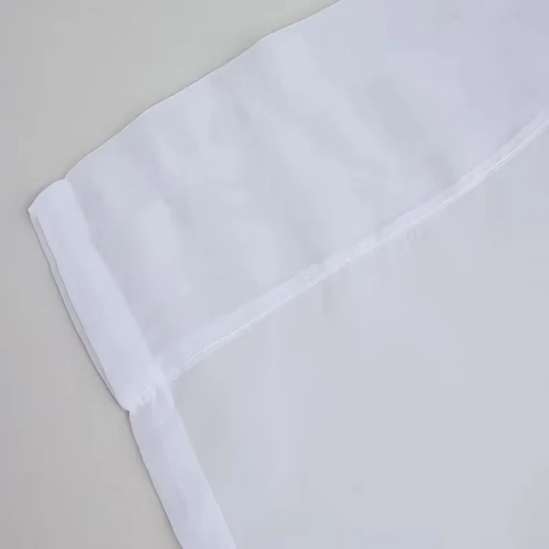 1 peça w100 * 200cm transparente translúcido chiffon branco quarto e sala de estar cortina de janela saliente