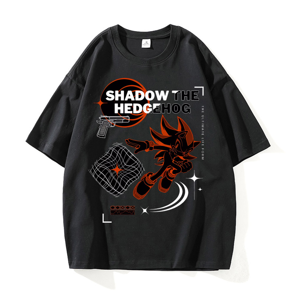 Shadow Hedgehog T Shirt Men Retro Vintage Graphic Tees Men Harajuku Cotton Casual Short Sleeve Tshirt Tops Unisex Male