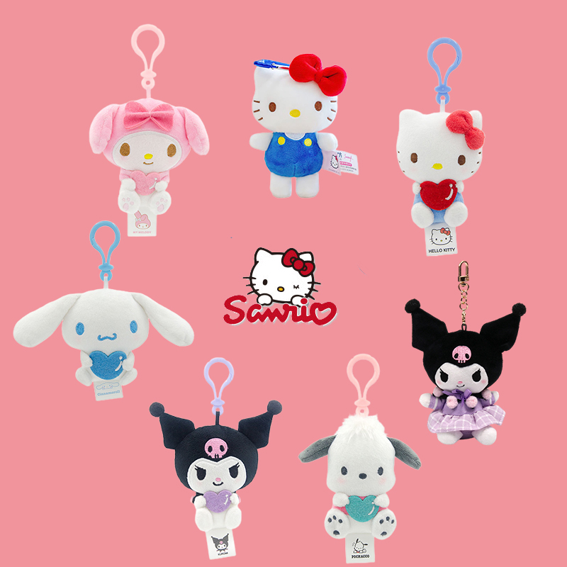 Sanrio Hello Kitty Cinnamoroll Kuromi My Melodie Pochacco Sleutelhanger Pluche Speelgoed Rugzak Hanger Cartoon Schattige Student Cadeau