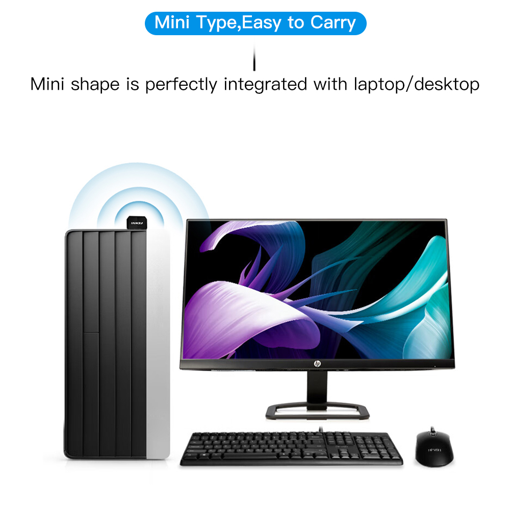 FENVI WIFI 6 adaptador USB AX300 tarjeta de red Mini USB Dongle 2,4 GHz 802.11AX receptor Dongle inalámbrico para Win 7/10/11 unidad gratis