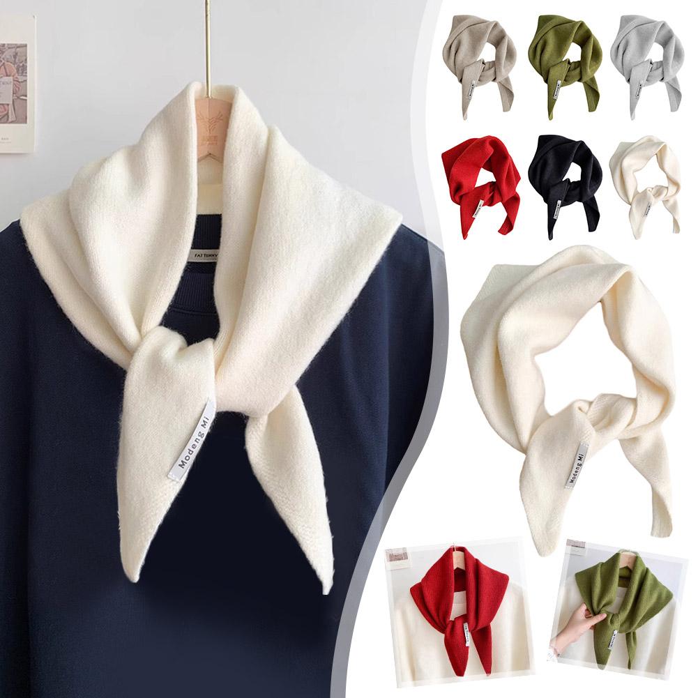 Britischen Koreanischen Stil Wolle Gestrickte Dreieckige Schal Kopftuch Multi-funktionale Schal Schal Warme Warme Dreieck Kaschmir Schal T3W5