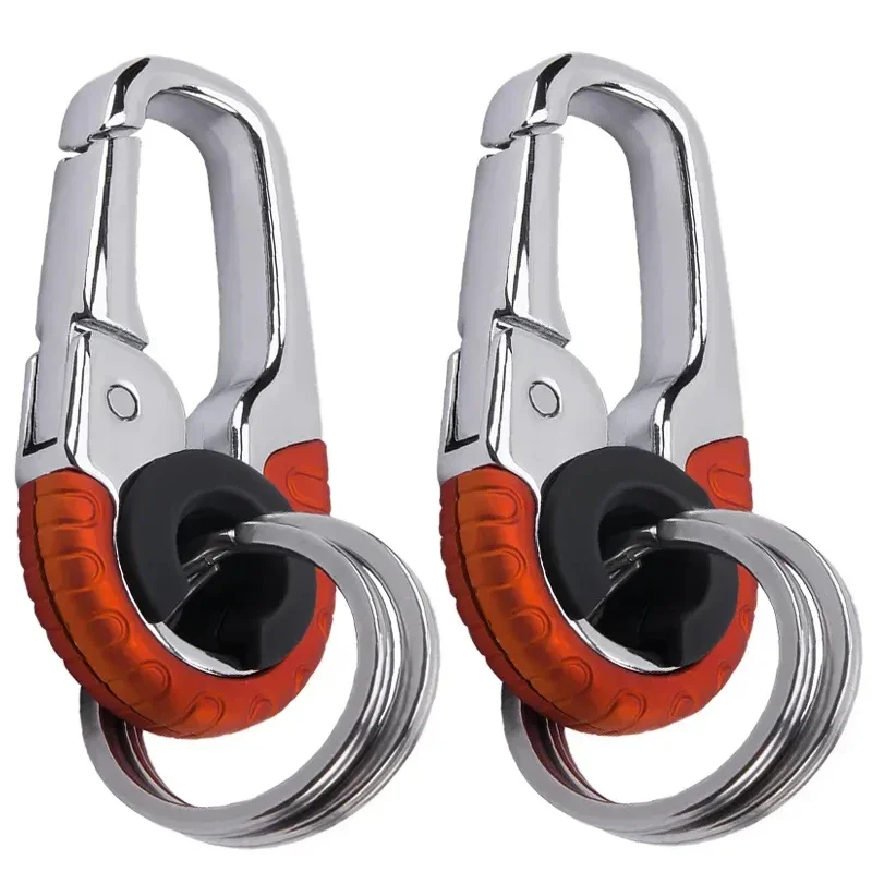 Nuevo llavero con hebilla para hombre, llavero de acero inoxidable, gancho para llavero, mosquetón para exteriores, accesorios para llavero de escalada, 1/3