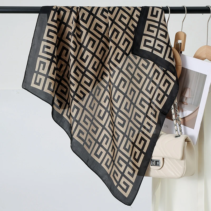 Bufanda cuadrada de seda de 70cm para mujer, moda de marca de lujo, corbata de satén para el cuello, pañuelo para el pelo para mujer, pañuelo para la cabeza, chal, Hijab Echarpe