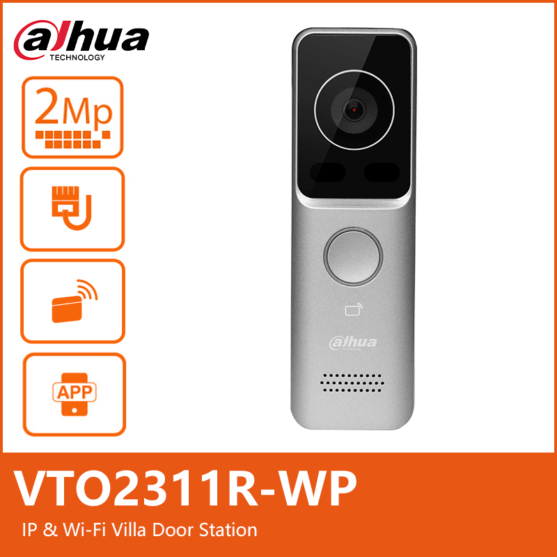 Dahua VTO2311R-WP HD 1080P Wi-Fi Вилла Дверная станция Системы контроля доступа H.265 Двусторонняя аудио Беспроводной видеодомофон VTM22A