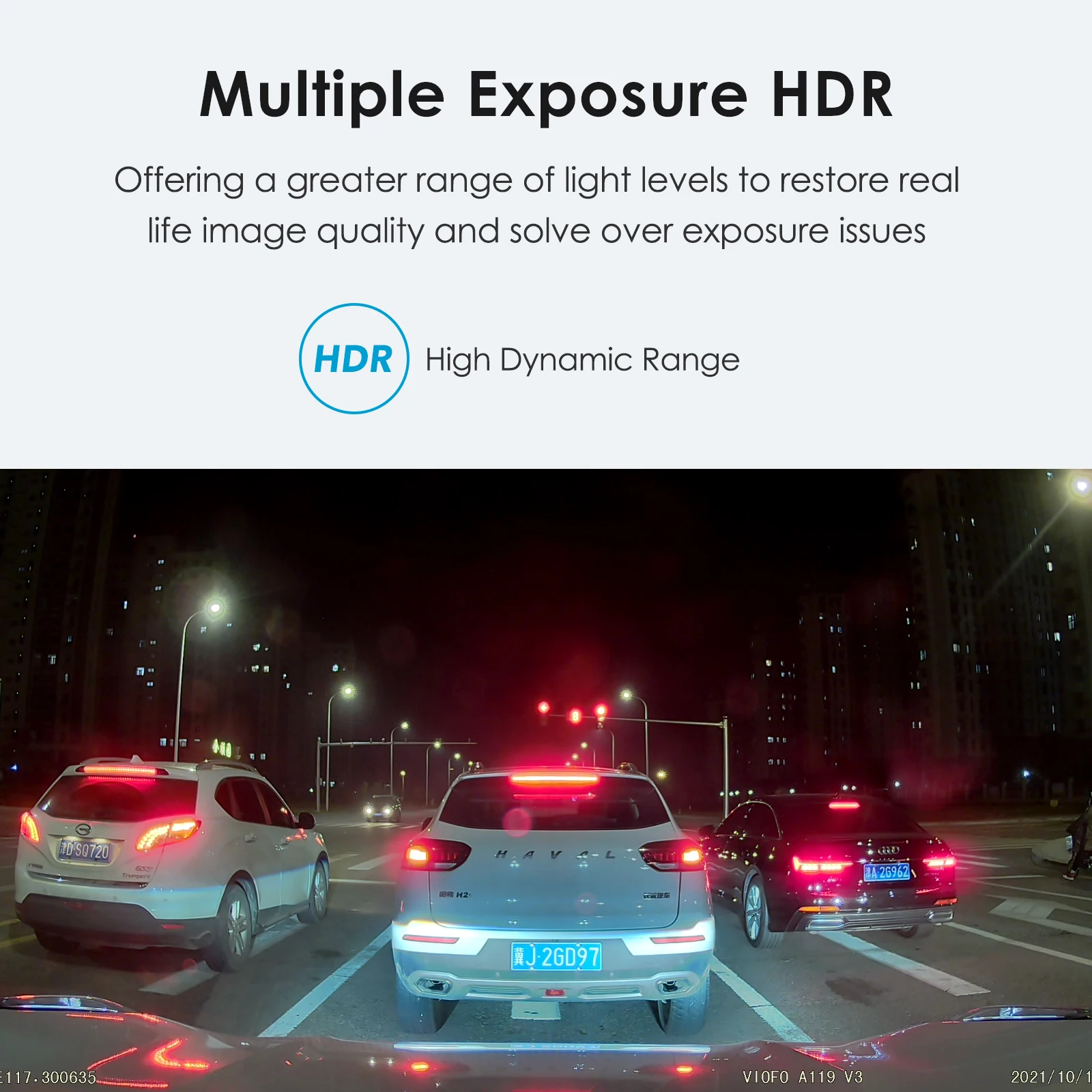 VIOFO A119 V3 2K 60fps cámara de salpicadero para coche Super visión nocturna Quad HD 2560*1600P DVR para coche con modo de estacionamiento sensor G GPS opcional