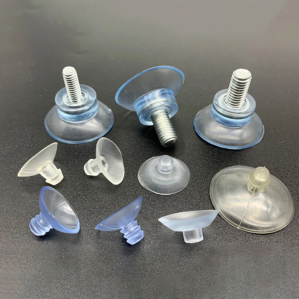 PVC Round Clear Sucker Glass/Screw Suction Cup Soft Anti Slip Pads Non Adhesive Bumpers Pad  Pad For Table Glass Top