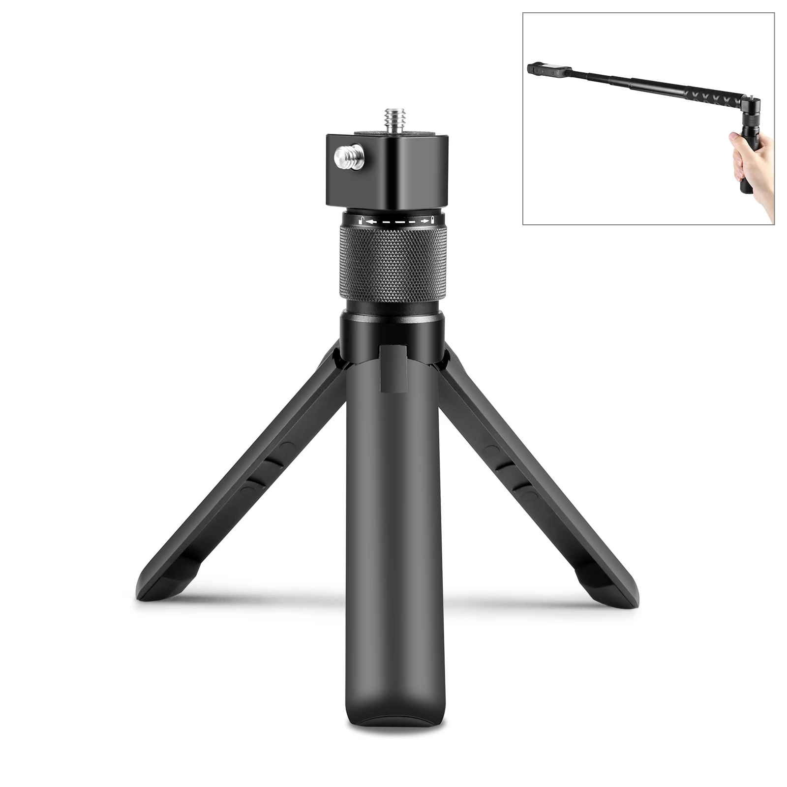 Настольный штатив MaxGo с поворотной ручкой для Insta360 X4/X3/X2/DJI/GoPro 13, аксессуары для камеры с винтовой подставкой для штатива 1/4