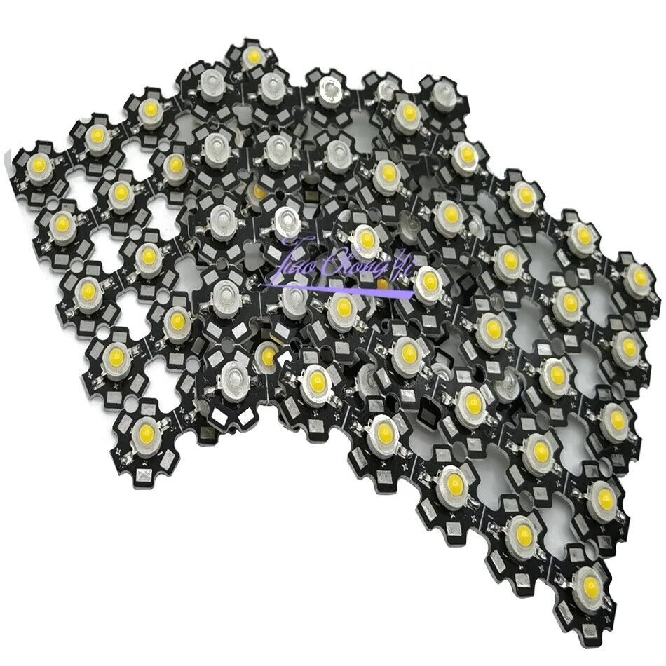 10 Stück 1 W 3 W Hochleistungs-Warmweiß/Kaltweiß/Naturweiß/Rot/Grün/Blau/Königsblau IR-LED mit 20 mm Sternplatine