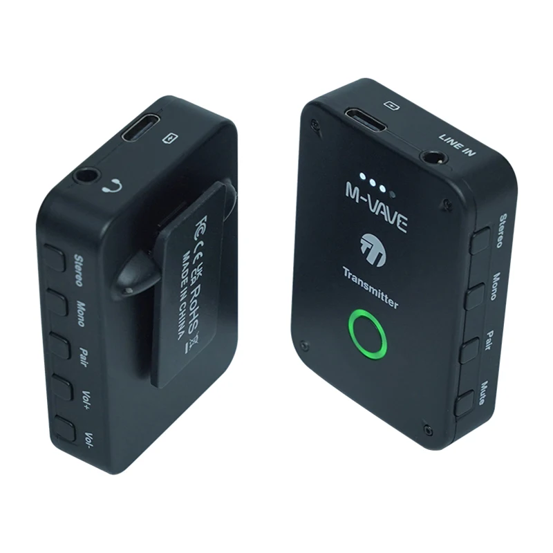 M-VAVE 2.4GHz Wireless Earphone Monitor Transmission System WP-9/WP-10/WP-12 Support Stereo Mono Mute Function Recorder