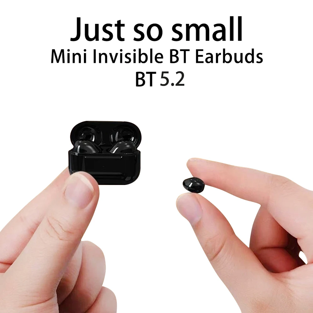 Neues Mini-Headset Bluetooth 5,2 Tws unsichtbares Headset Wireless Touch-Spiel NFC unsichtbares In-Ear-Sport-Headset mit Geräusch unterdrückung