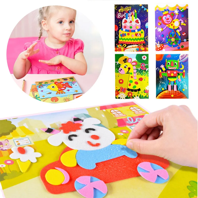 5/10pcs 3D EVA Schiuma Adesivo Giocattoli FAI DA TE Animale Del Fumetto Di Puzzle per I Bambini Bambini Multi-modelli Stili Giocattolo per Il Regalo Dei Bambini TMZ