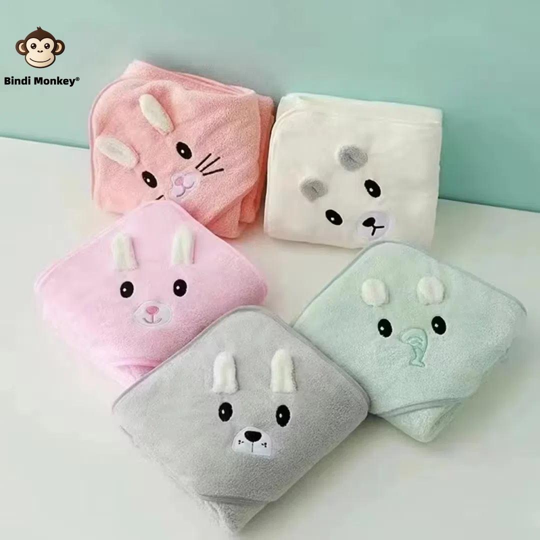 0-3Y Baby Shower Unisex Accappatoio per bambini Mantello di flanella Cartoon Boy Girl Ultra-morbido con cappuccio Spa Accappatoio Asciugamano da bagno Neonato Cover-Up