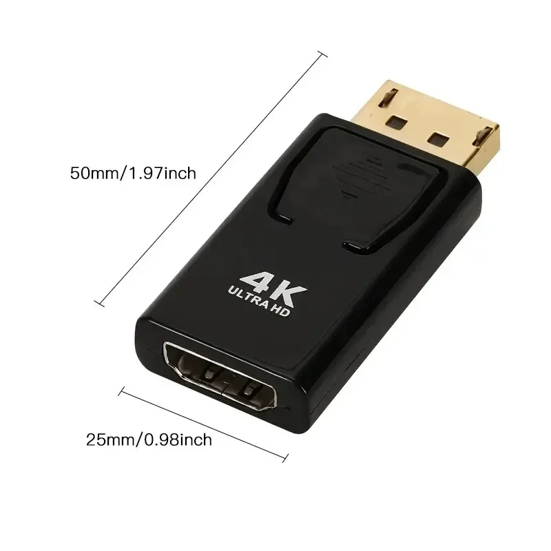 4K DisplayPort DP Male to HDMI Female Adapter Converter Video Audio Plug Switch for Computer TV Laptop HDTV Connector Device