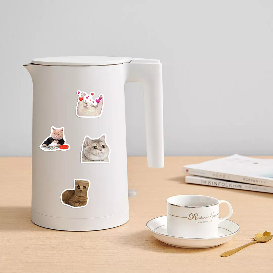 50 pçs engraçado bonito gato adesivos dos desenhos animados decalques copo papelaria guitarra telefone bicicleta portátil bagagem carro graffiti crianças brinquedos