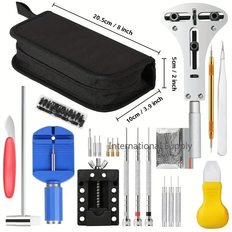 147pcs/set Watchmaker Watch Repair Repairing Tools Kit, Case RemoverOpener Bar Set, Convenience Brand Clock Tool