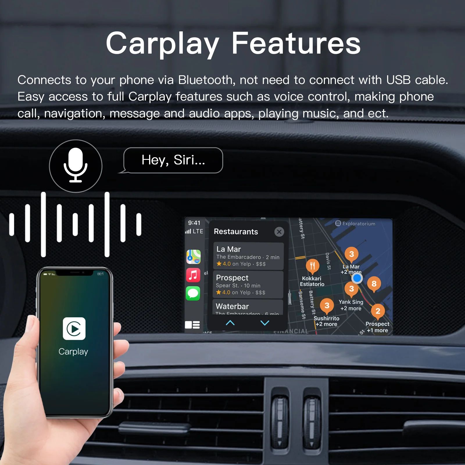 CARABC Draadloze Carplay Geschikt Voor Mercedes Benz A B C E CLA GLA GLK ML Sprinter NTG4.5 Becker Module Android Auto Navigatie