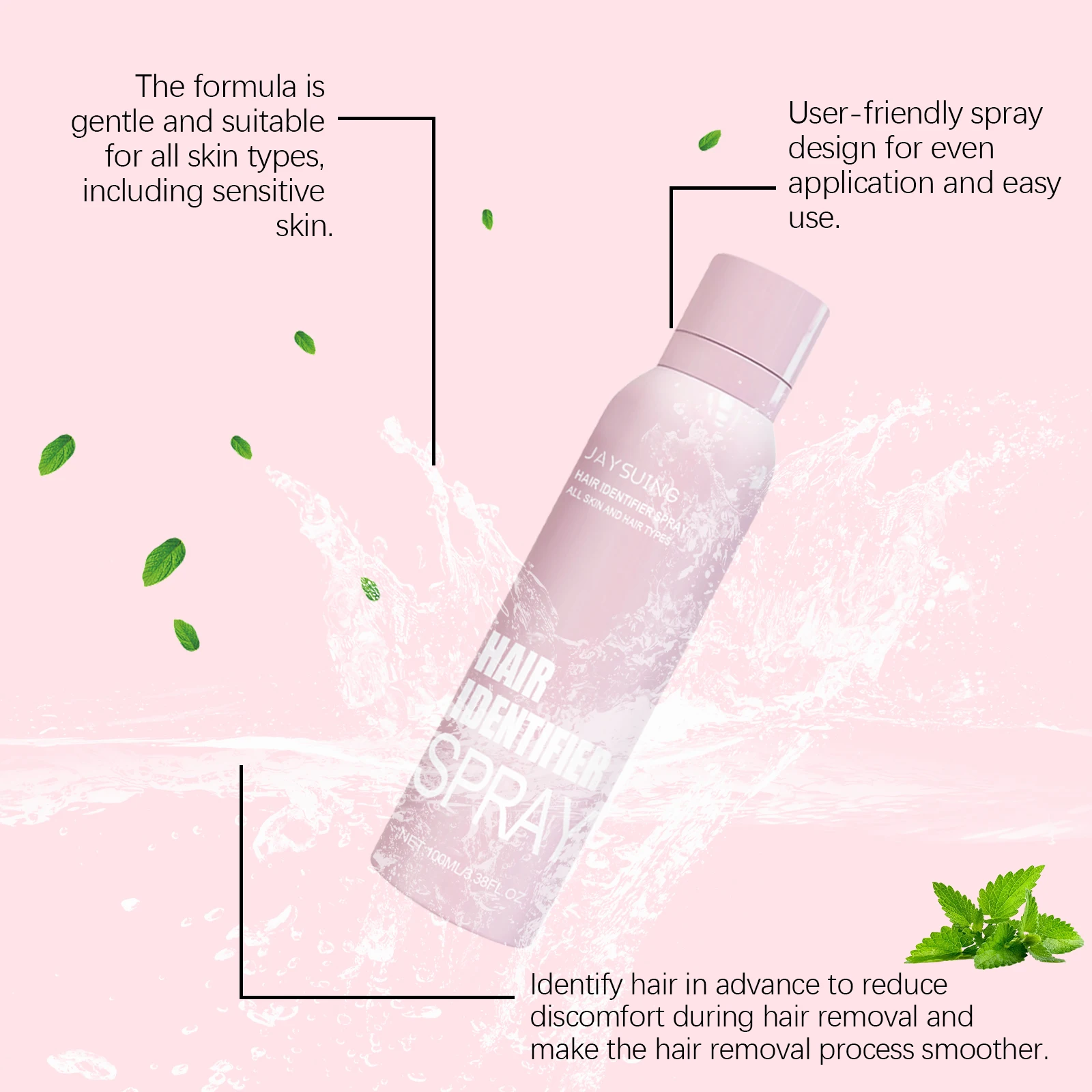 Spray identificatore per capelli per rasatura Spray dermaplaning con rasoio Depilazione viso Pulizia indolore Set di nebbie depilatorie lenitive