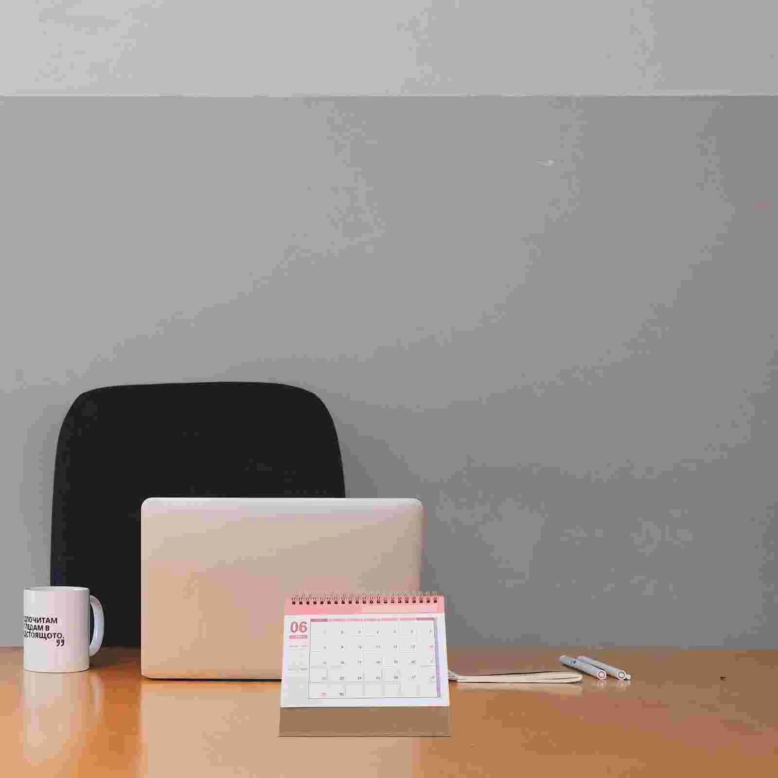 2025 Desk Calendar Decorative Month Small Spiral Digital Clock Mini 2024 Paper Office Table Decorations