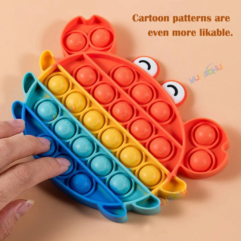 Arco-íris pop push bubblle fidget anti estresse alívio brinquedos para crianças adultas necessidades especiais brinquedos sensoriais brinquedos interativos para crianças