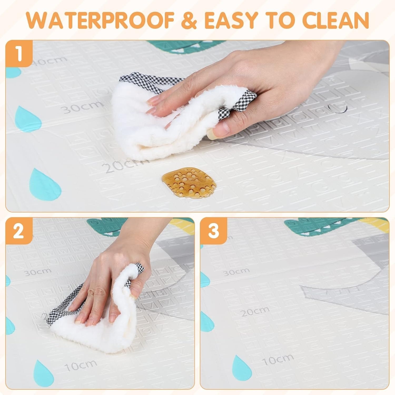 Baby Play Mat, Large Foam Crawling Playmat, Extra Thick Folding Reversible Waterproof Non Toxic Portable Floor Mat for Baby