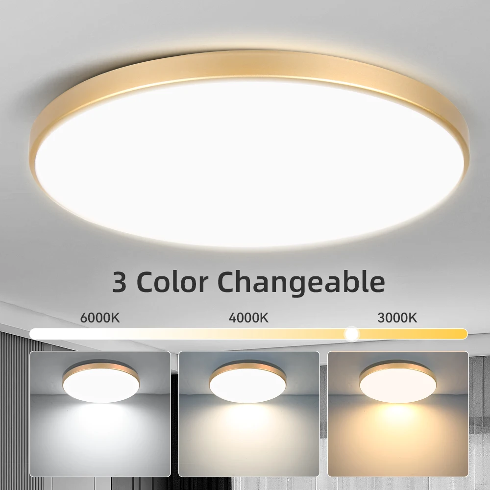 220 V Led Plafondverlichting 3 Kleuren Veranderen Slaapkamer Lamp Paneel Led Binnenverlichting Voor Thuis Badkamer Stofdicht Led plafondlamp