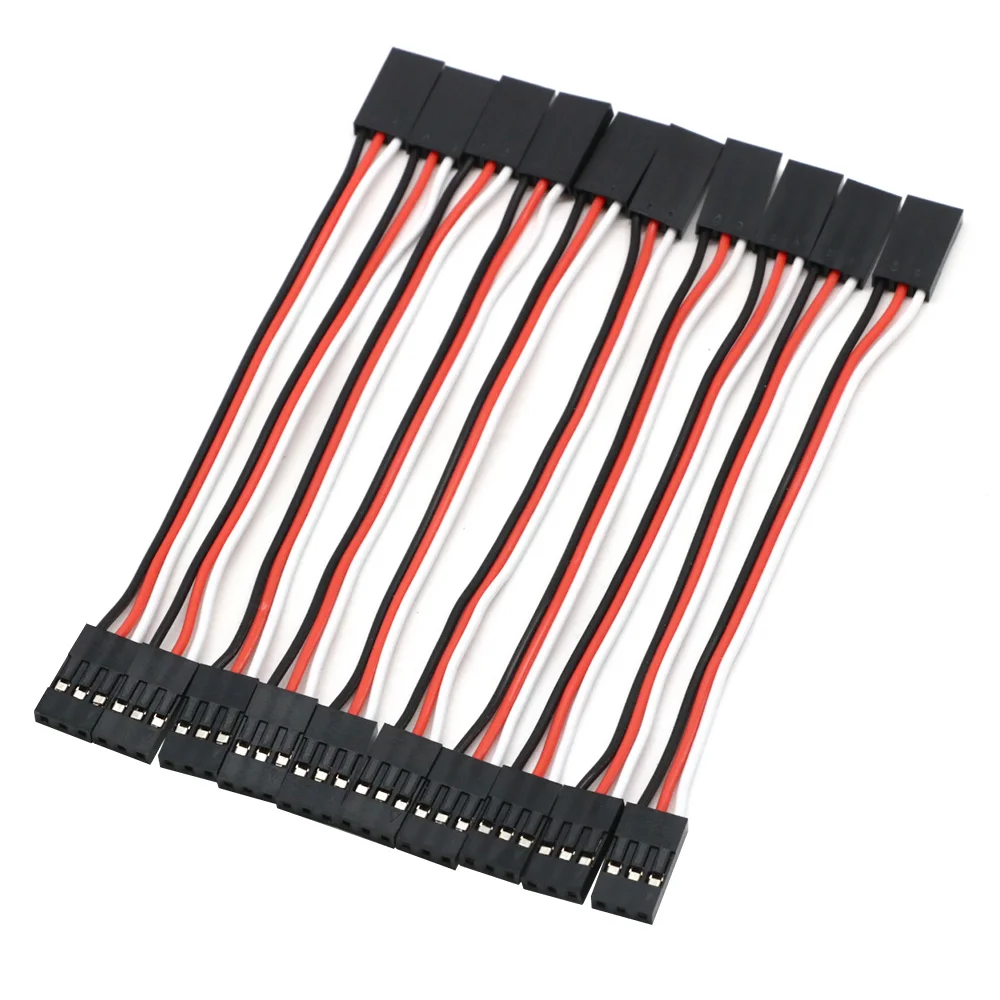 10 Chiếc 100Mm 150MM 200MM 300MM 500MM Servo Dây Nối Dài Đực Cho JR cắm Servo Nối Dài Đầu Dây Rút 10Cm
