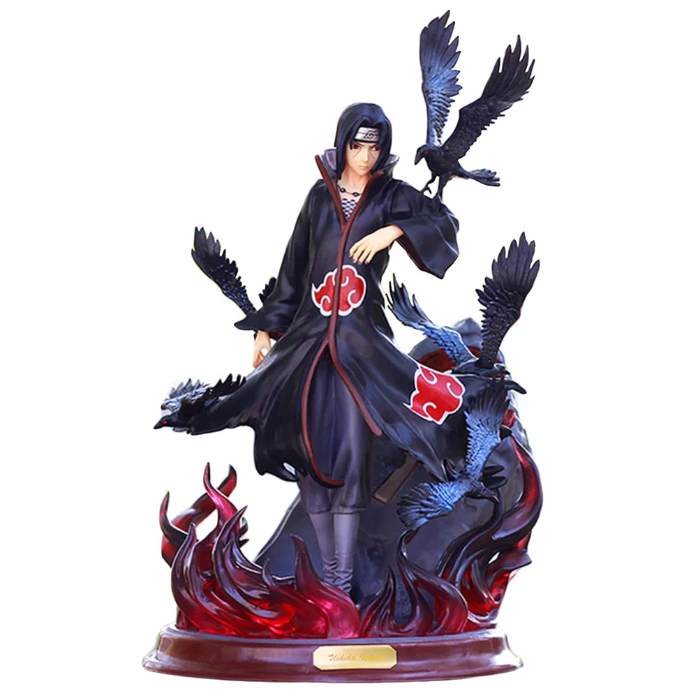 Naruto Anime Figur Uchiha Itachi PVC Actionfigur Spielzeug Naruto Shippuden Uchiha Itachi und Krähe Sammlung Modell Spielzeug 25 cm
