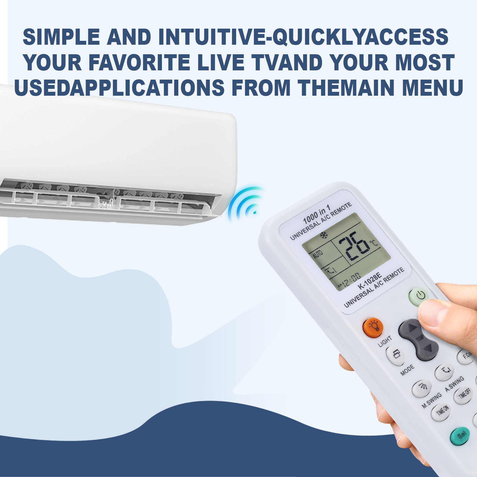 Mando a distancia universal para AC, 1000 en 1, compatible con aires acondicionados Haier, Hitachi, LG, Sharp, Gree, Midea, Bosch, Toshiba