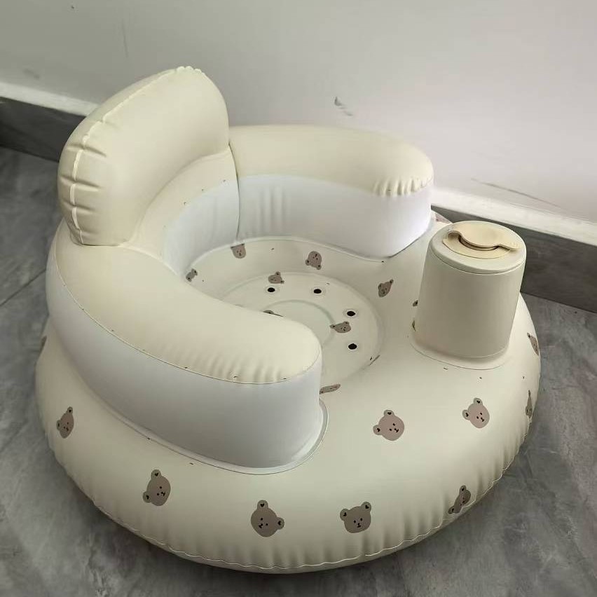 Siège gonflable pour bébé, Support arrière Portable pliable pour siège de bain pour bébé, chaise d'entraînement, Support de réception-cadeau pour bébé, canapé, chaise de bain pour bébé