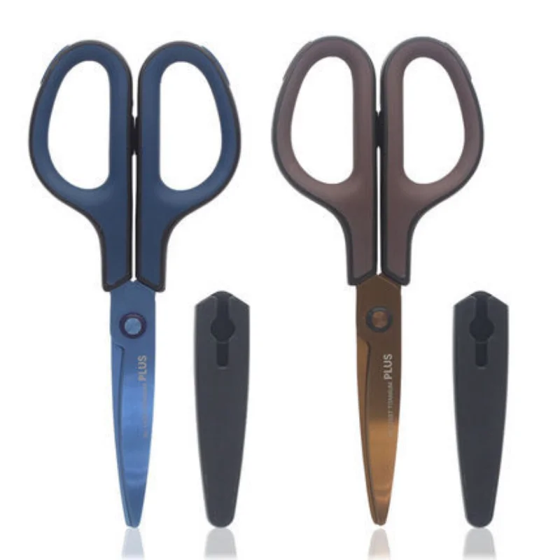 Japan PLUS SC175 Scissors Non-adhesive with Protective Case Vintage Craft Scissors Home Paper Scrapbooking Office Stationery