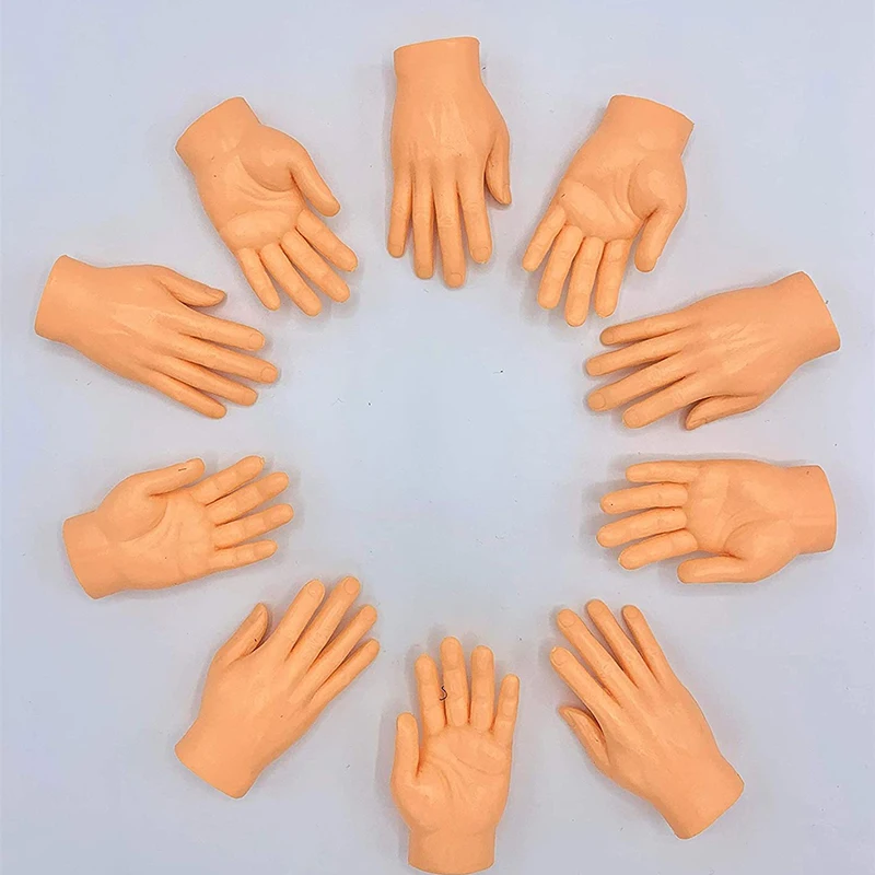6 นิ้วมือพรีเมี่ยมยางสนุกสมจริง Little Tiny Finger Hands ความแปลกใหม่ Tricky จําลองปาล์มเด็กผู้ใหญ่ Petting Cat ของเล่น