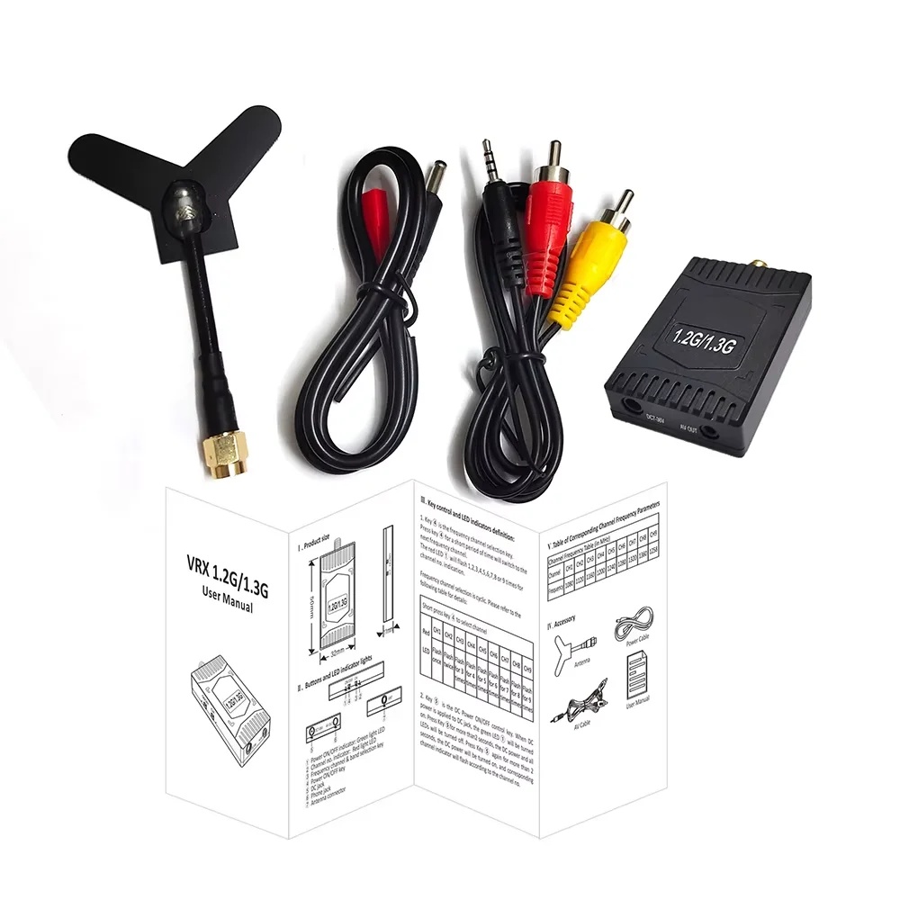 Transmisor y receptor de vídeo UAV analógico VTX 1,2 Ghz 1,3 Ghz 2W transmisión de Audio y vídeo 1,1G 1,2G 1,3G