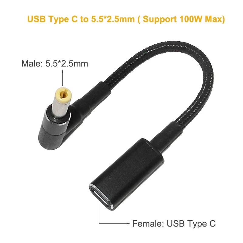 100w tipo c para adaptador universal para notebook conector dc jack usb c cabo de carregamento para laptop carregador de laptop 10 peças conector