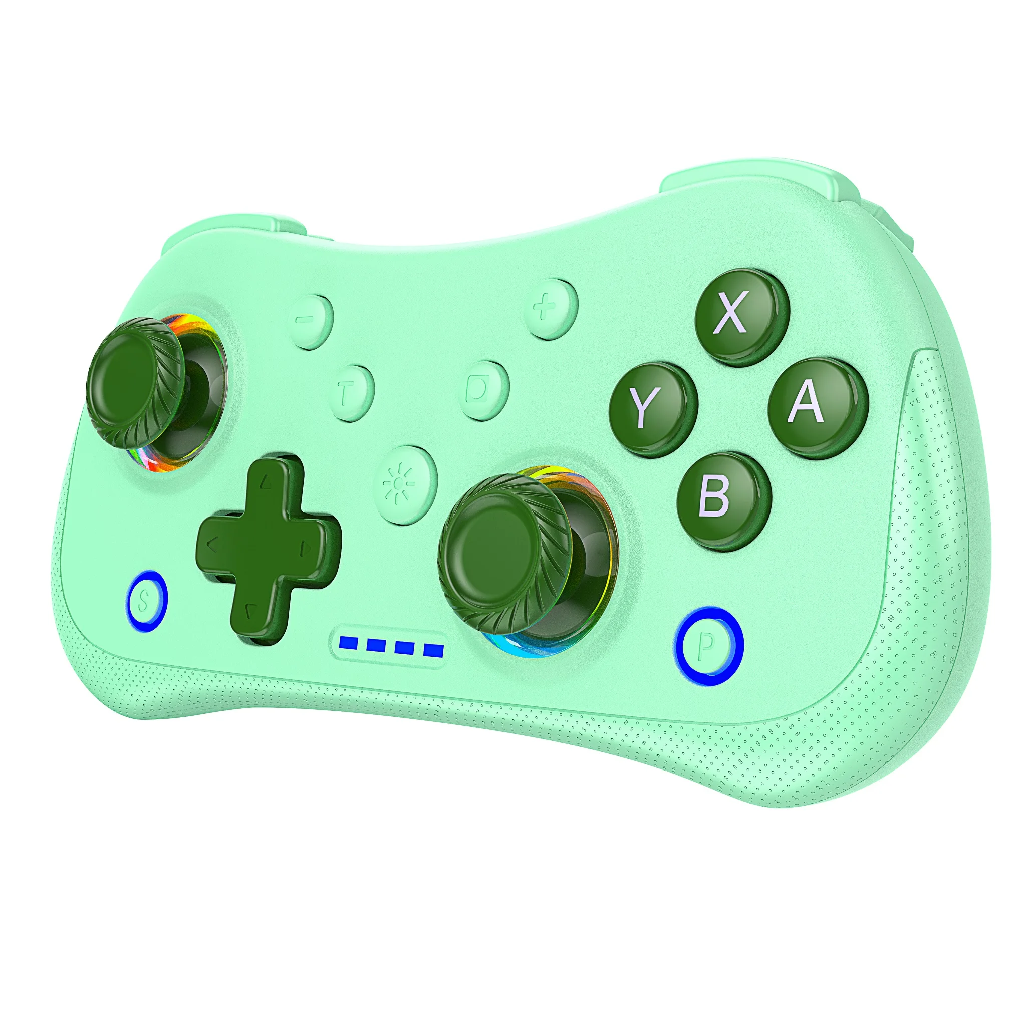 MINI mando inalámbrico multifuncional para Switch con luces RGB y basculante Hall, compatible con función de ráfaga