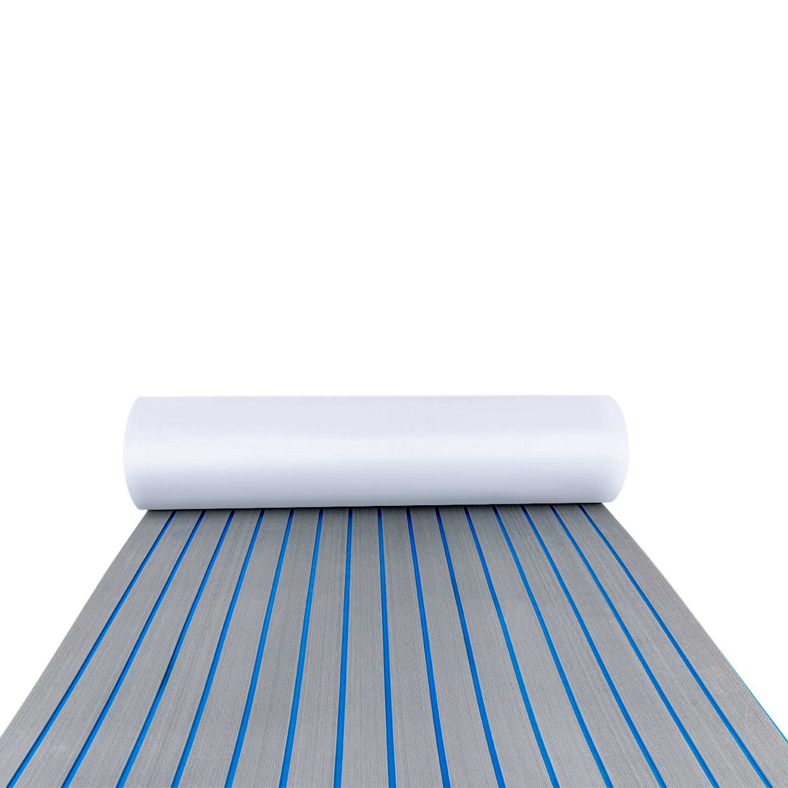 Coussretours Antidérapant Gris Clair à Rayures Bleues, 5x35.5 Pouces, en OligFoam Haute Densité, pour Yachts et Nombreux Sols